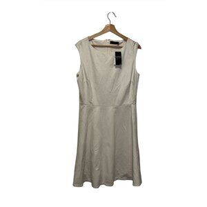 NWT Lauren Ralph Lauren Black Label Ivory Sleeveless Fit & Flare Crew Neck Women